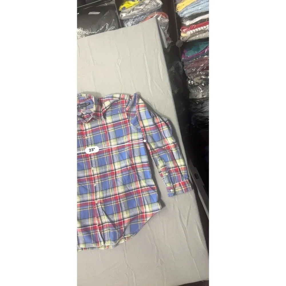 Polo Ralph Lauren‎ Mens XXL Classic Fit Plaid Button Down Shirt Blue Multi Color